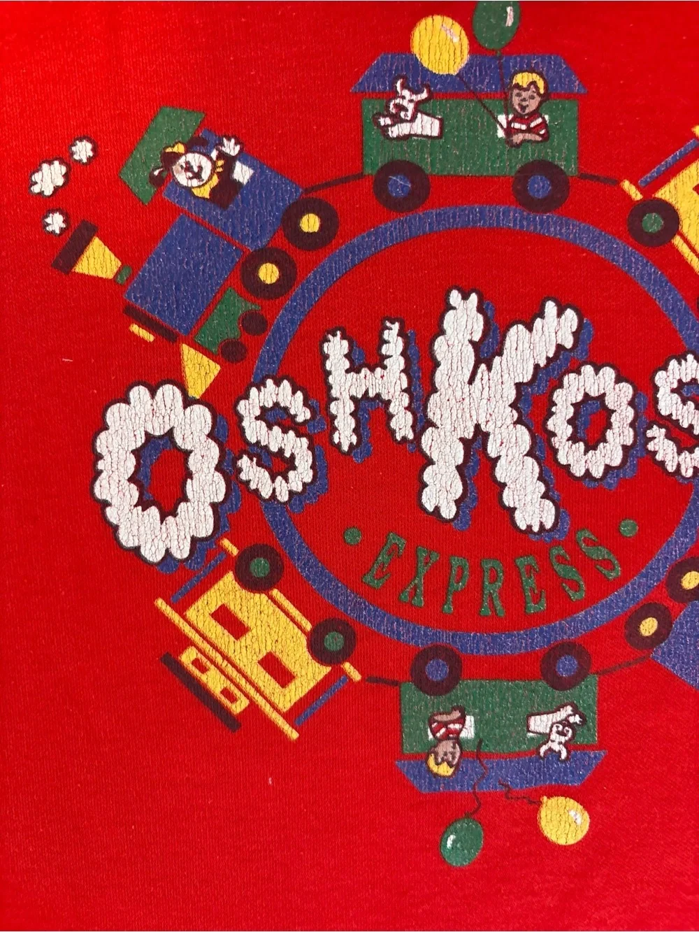 Vintage OshKosh Kids 4T Red Express Train Graphic T-shirt 1980’s Unisex